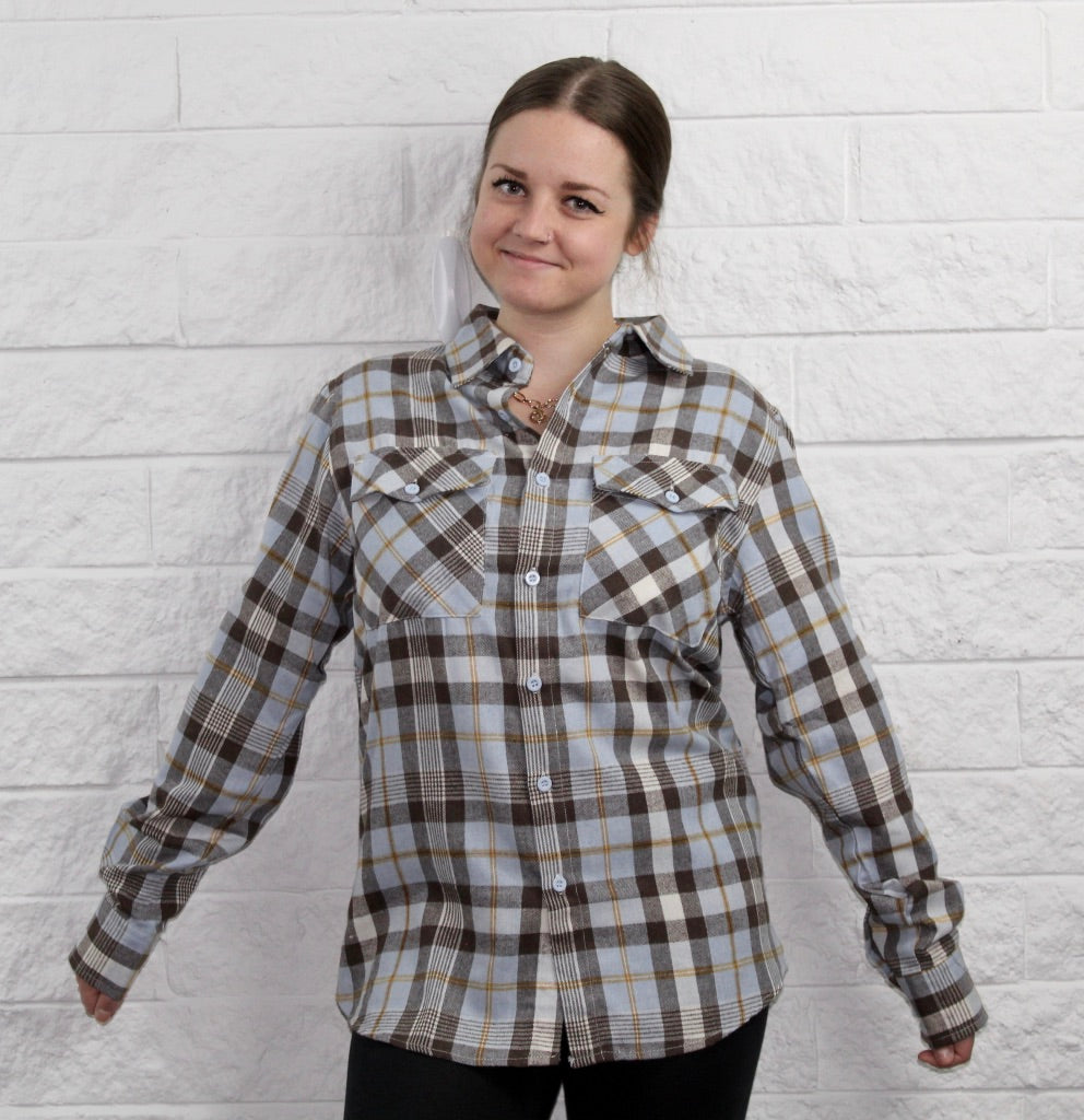 Marissa Flannel - Brown & Blue