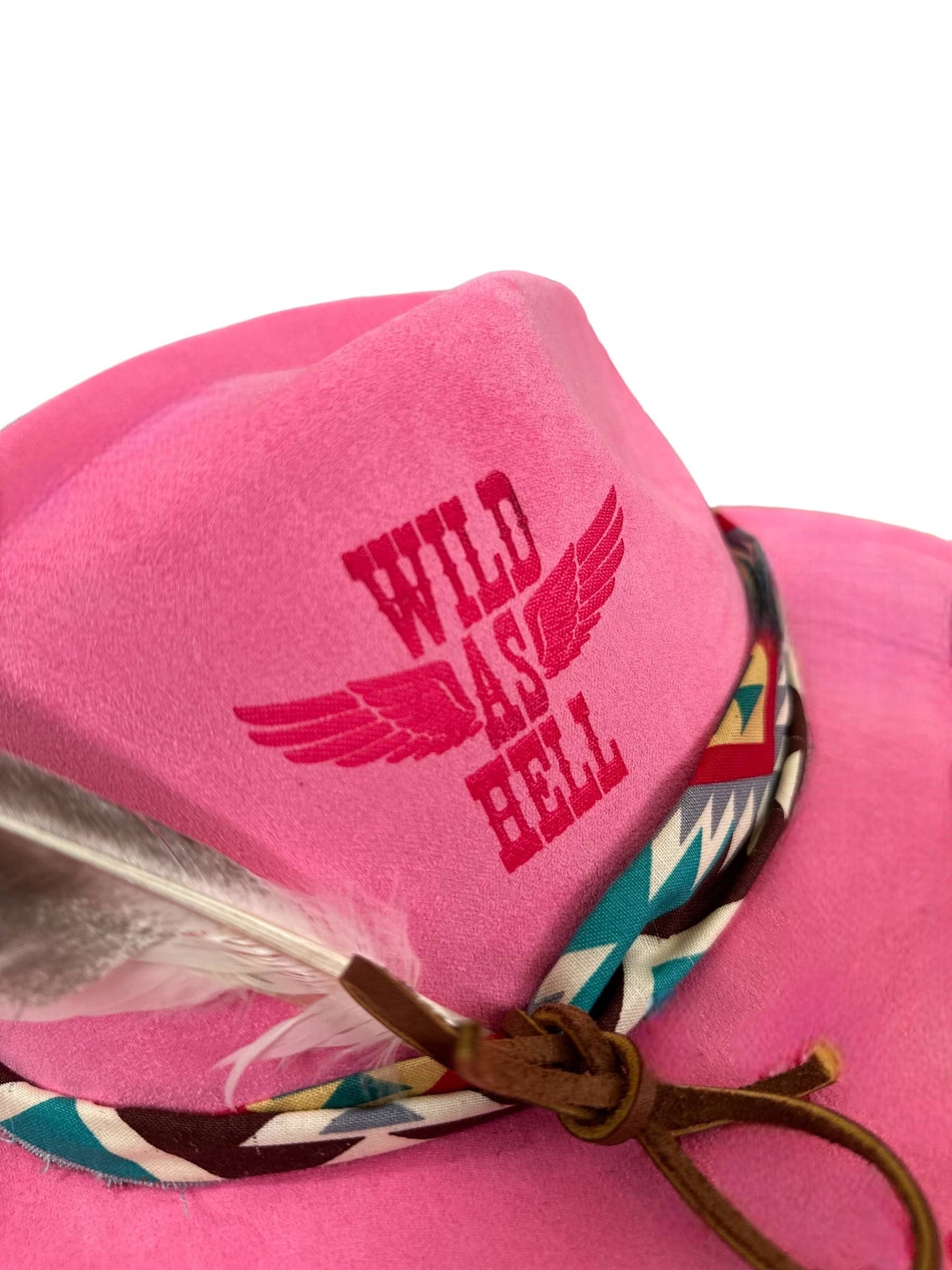 Wild As Hell Western Burned Hat : Hot pink