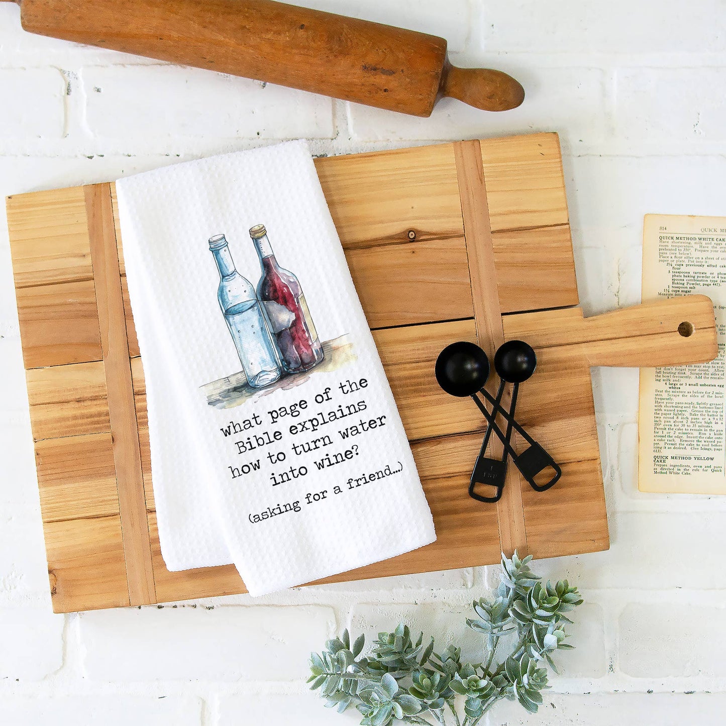 Funny Bible and Wine Towel