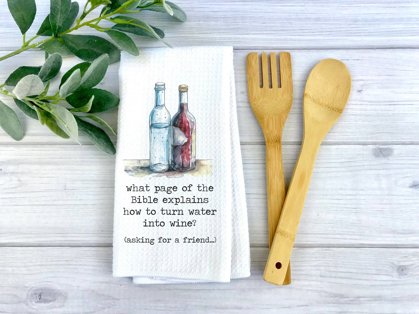 Funny Bible and Wine Towel