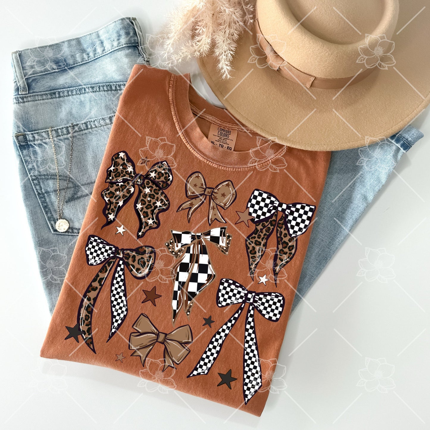 Checker Leopard Bow Collage - Multiple Styles