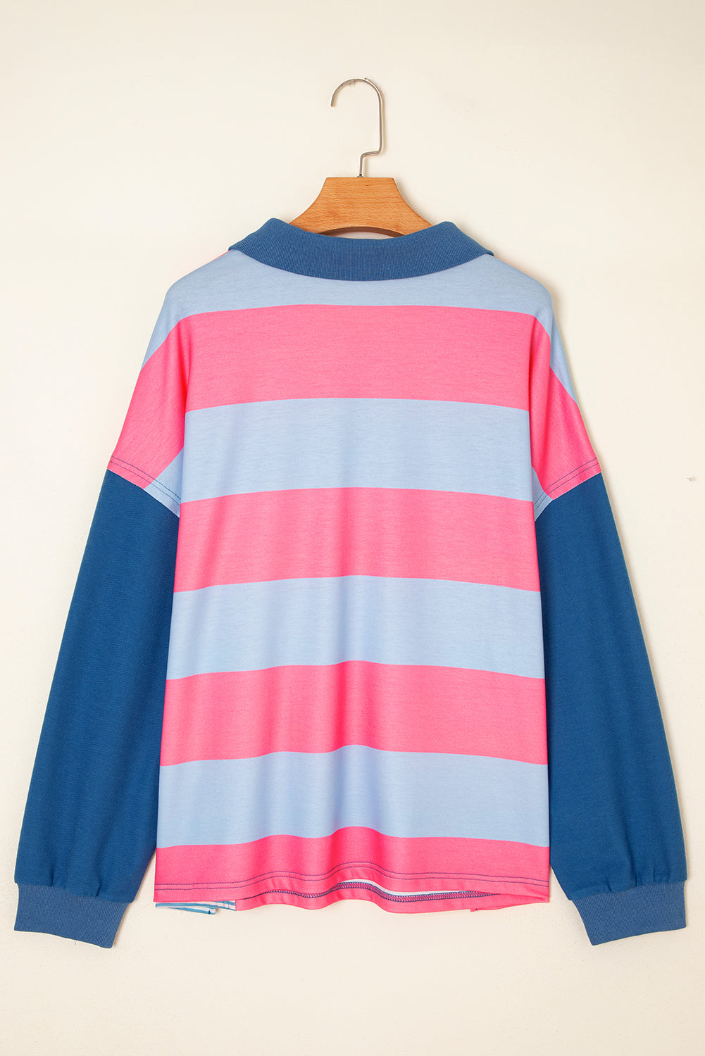 Blue Stripe Colorblock Plus Pullover September.