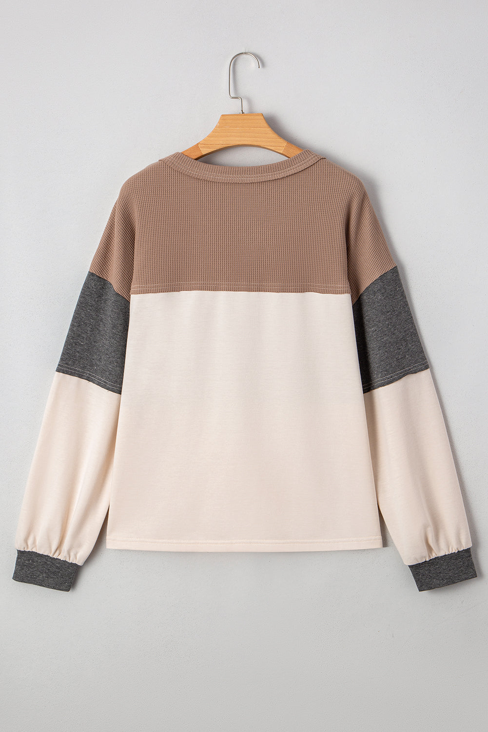 Colorblock Waffle Henley Top LT