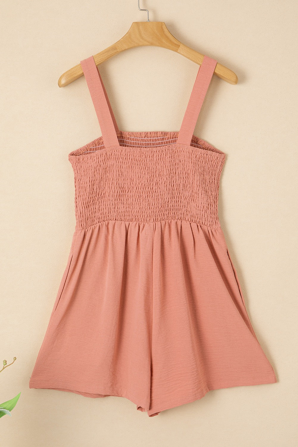 Apricot Pink Smocked Romper LT