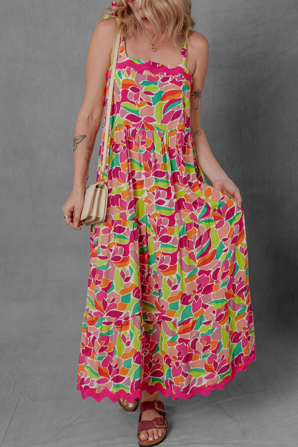 Abstract Ric Rac Maxi Dress LT