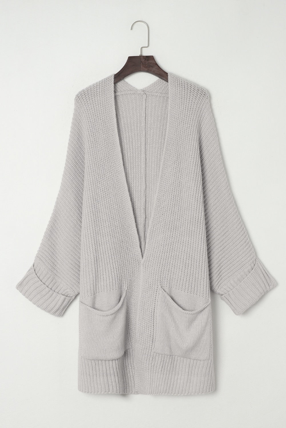 Grey Chunky Knit Cardigan