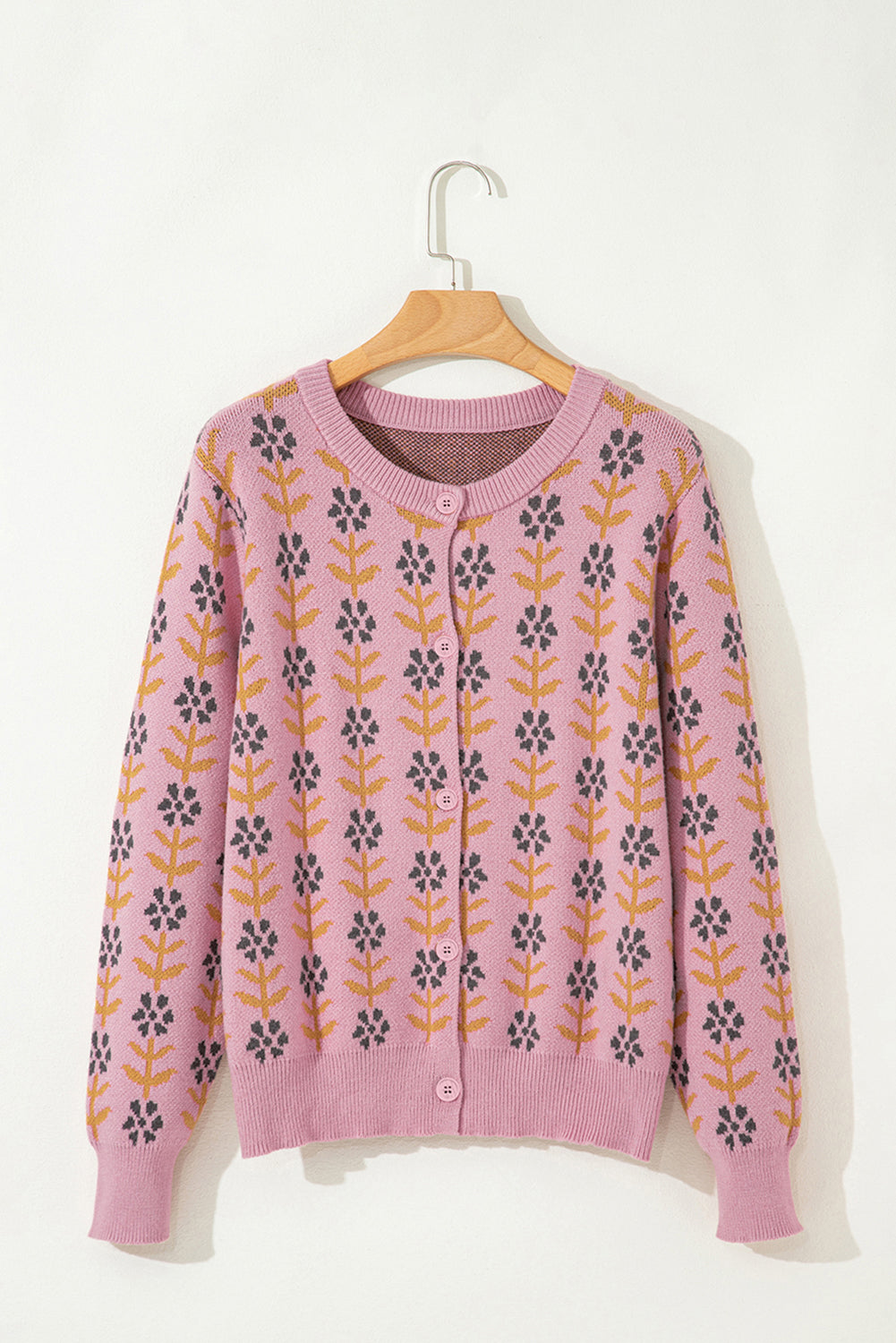 Pink Floral Button Cardigan LT