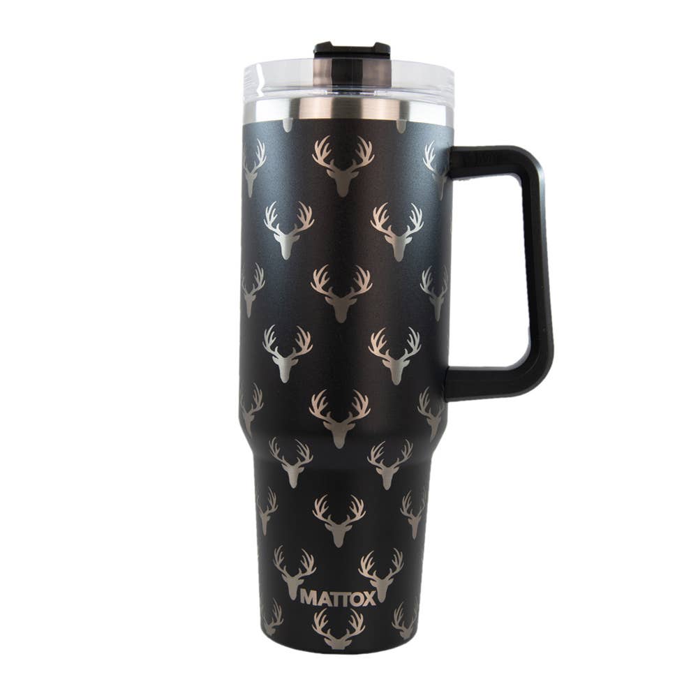 Deer All Over Black Tumbler for Men: Black