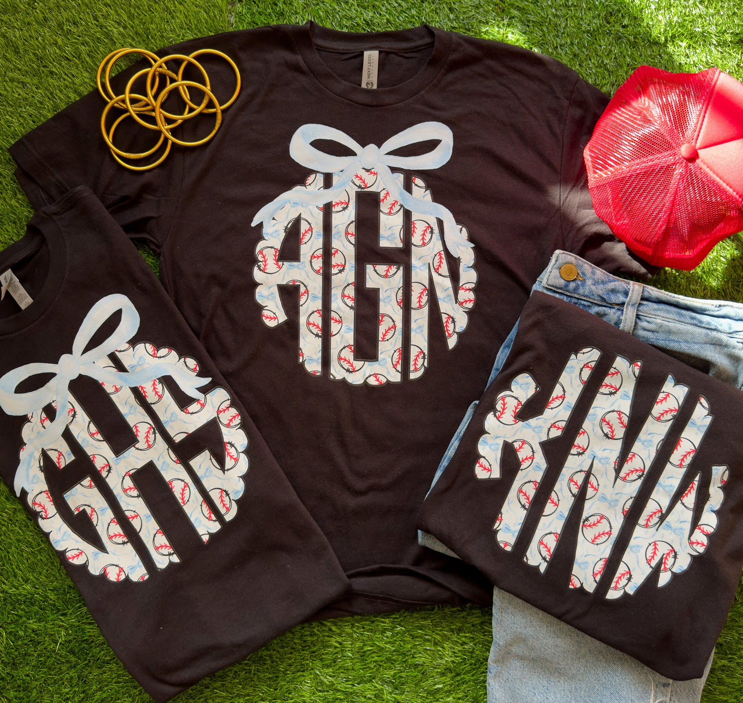 Custom Baseball Monogram Tee Adult