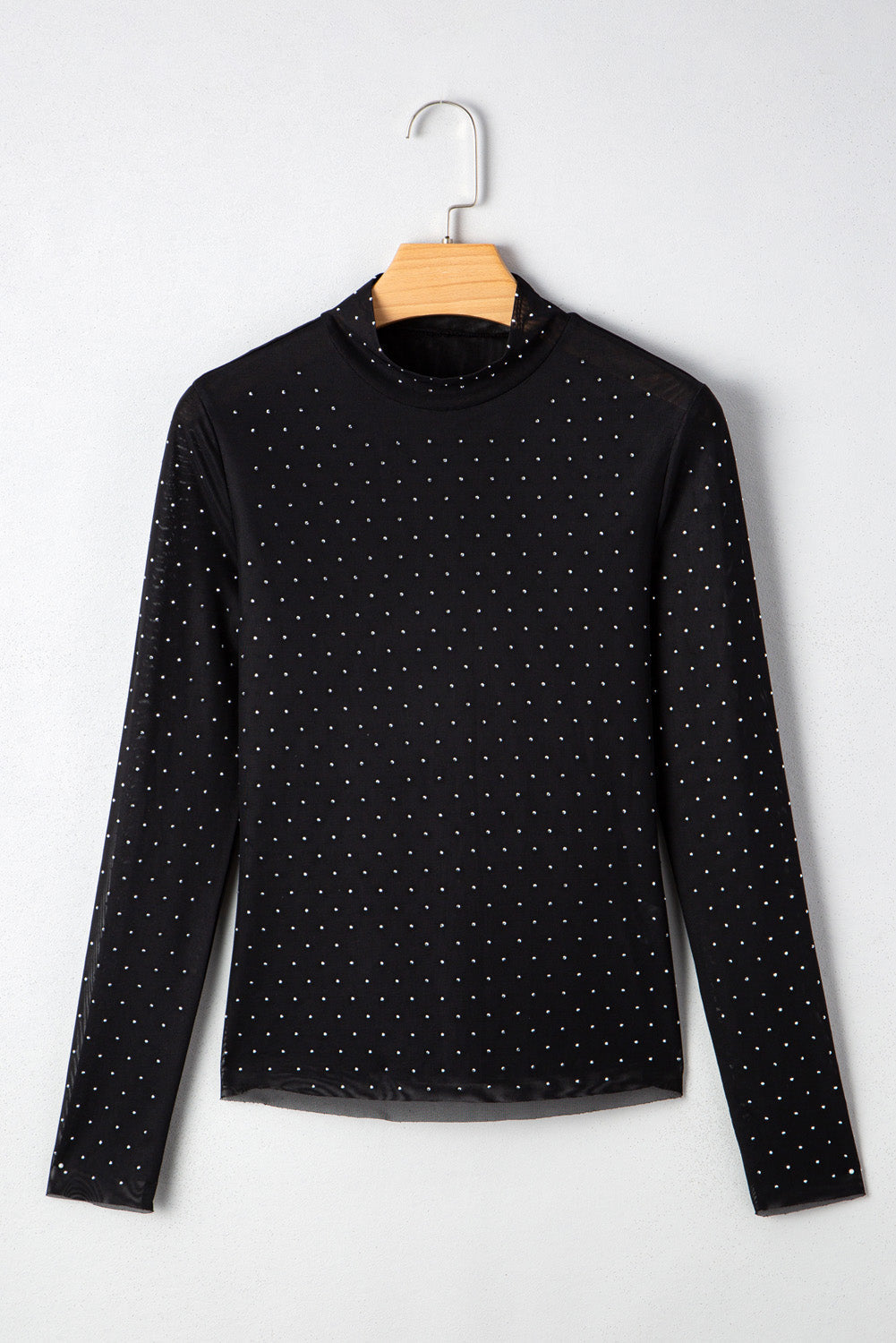 Black Rhinestone Mesh Top LT