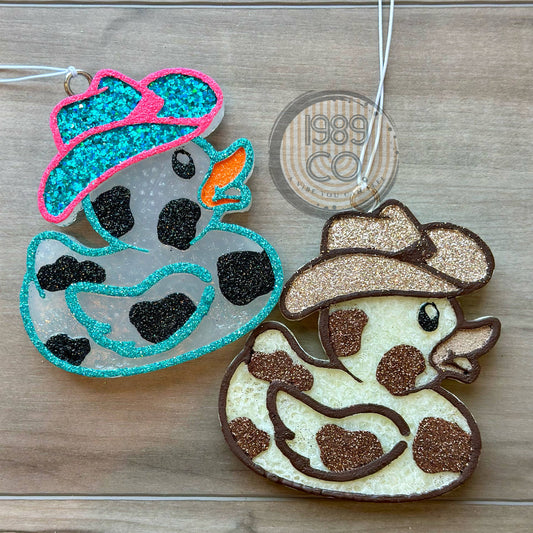 Western Ducky Car Freshie: Colorful (blue and pink) / Bump & Grind