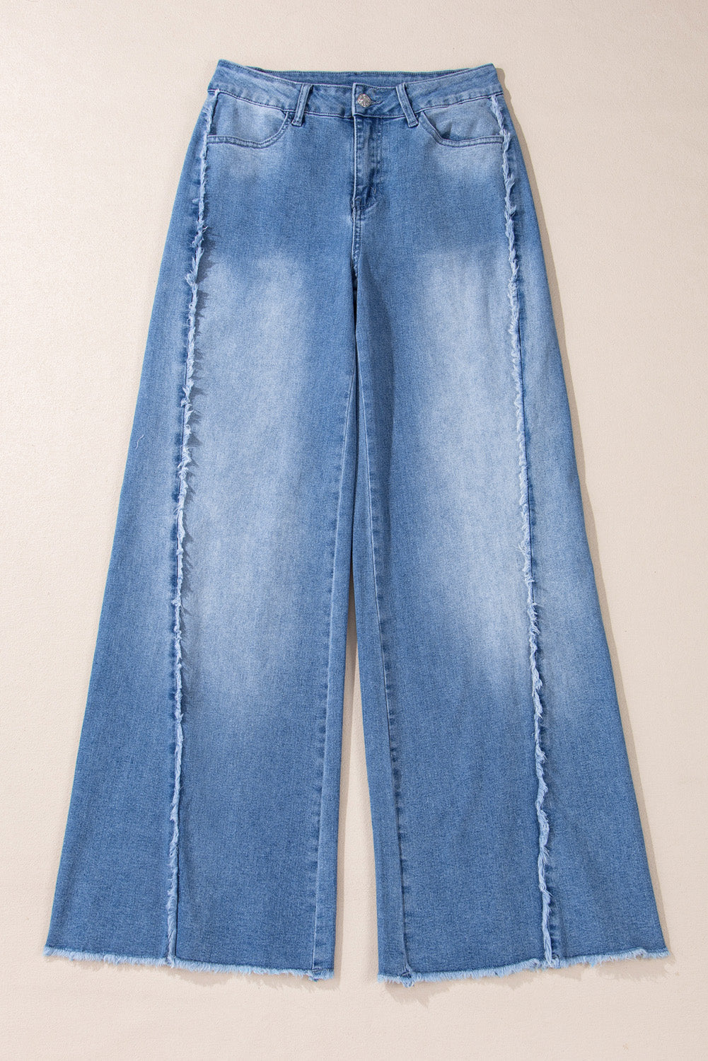 Raw Hem Flared Denim Jeans LT