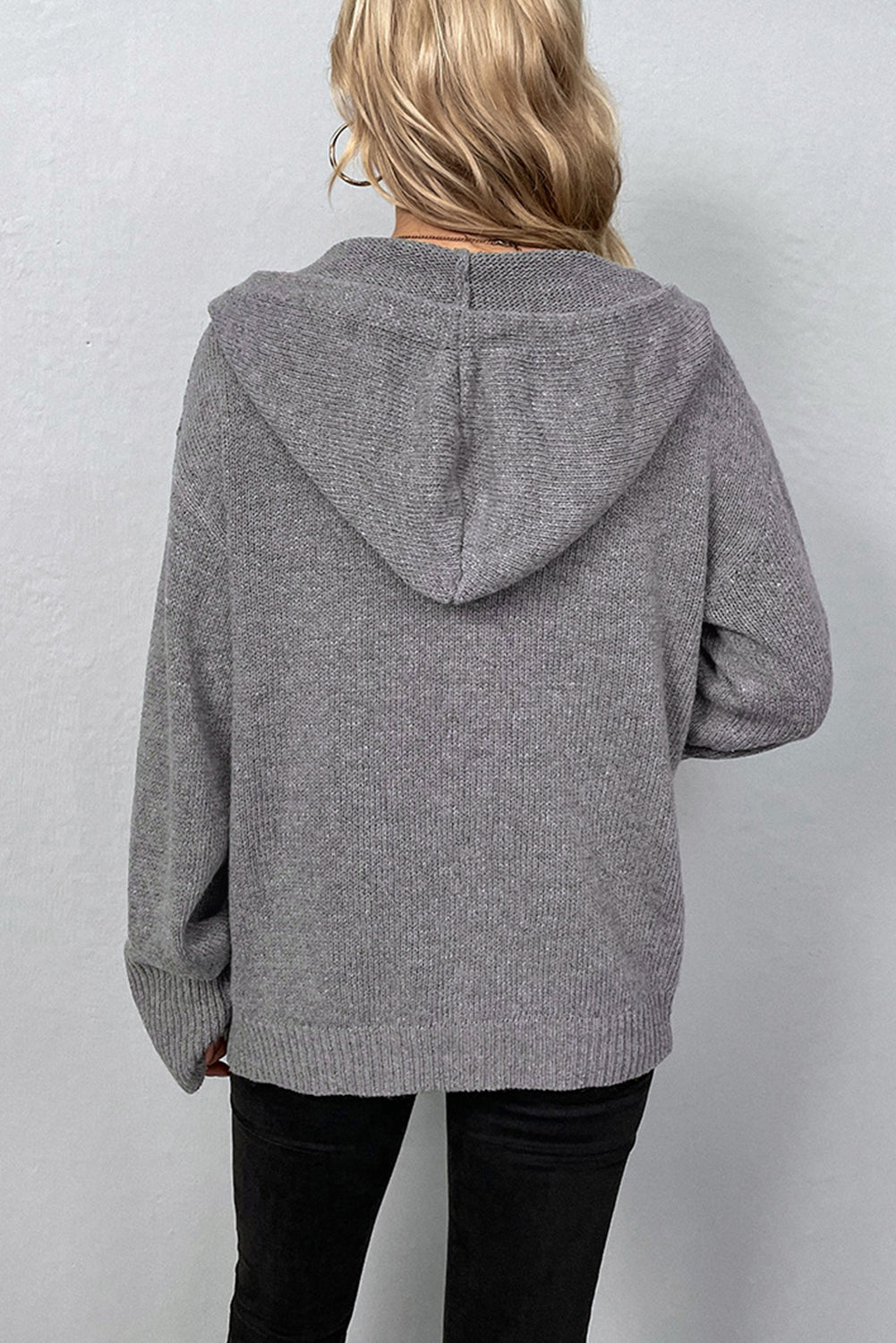 Grey Hooded Cardigan LT