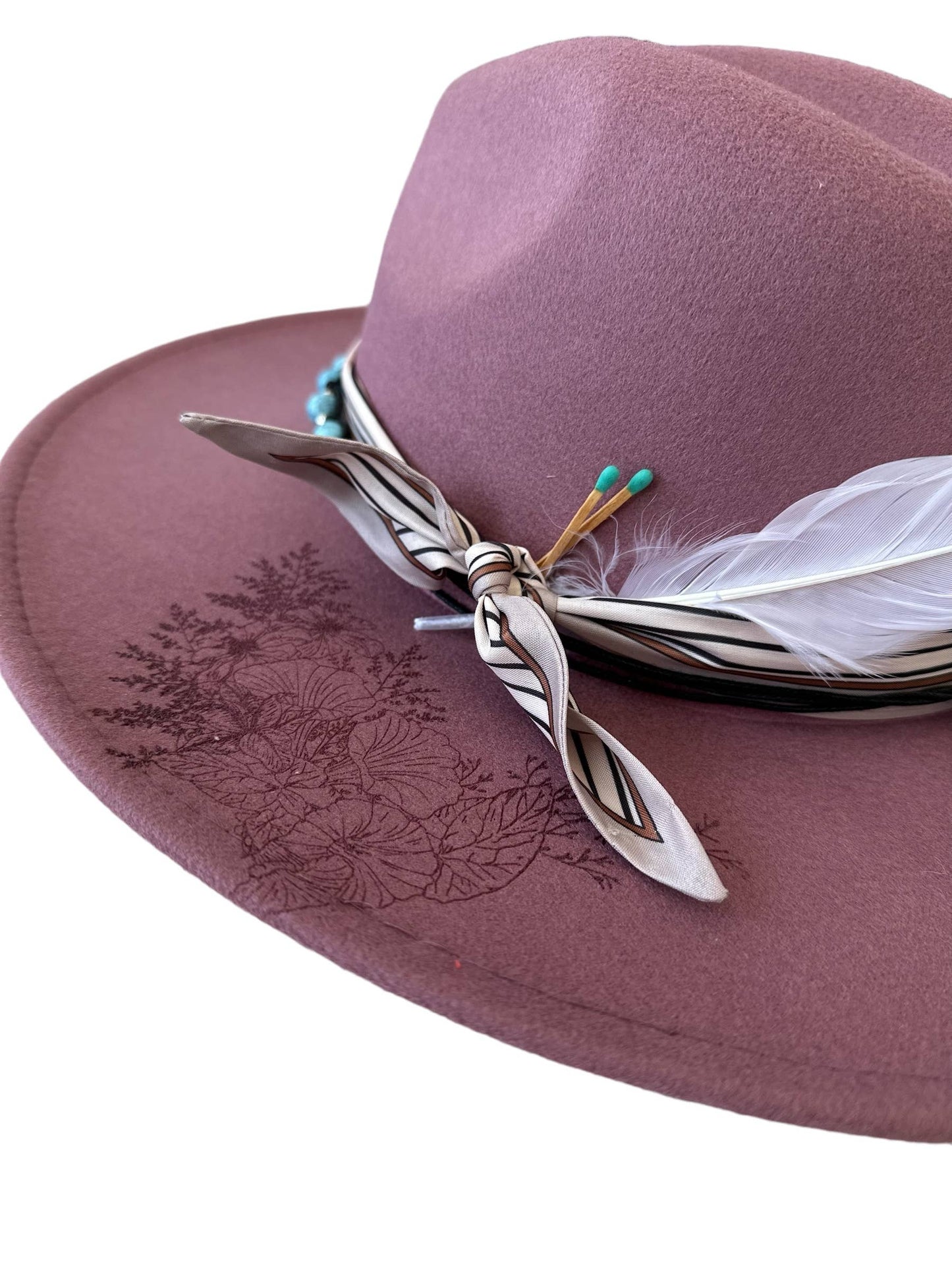 Early Autumn Blooms Burnt Hat Western Cowboy Fall: Mauve