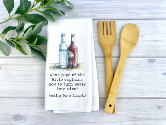 Funny Bible and Wine Towel