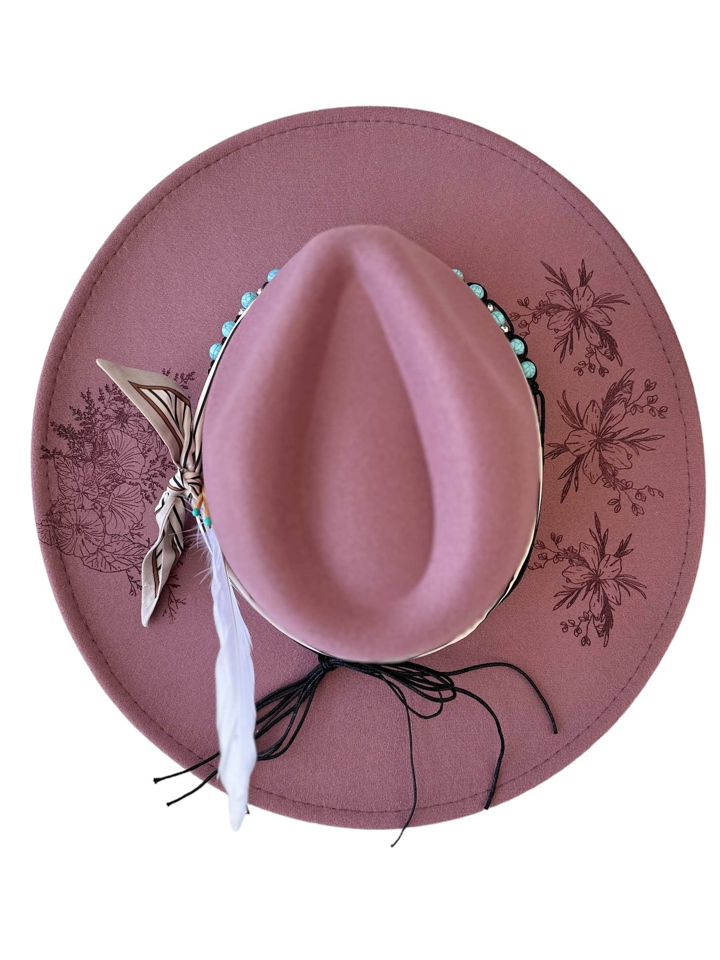 Early Autumn Blooms Burnt Hat Western Cowboy Fall: Mauve