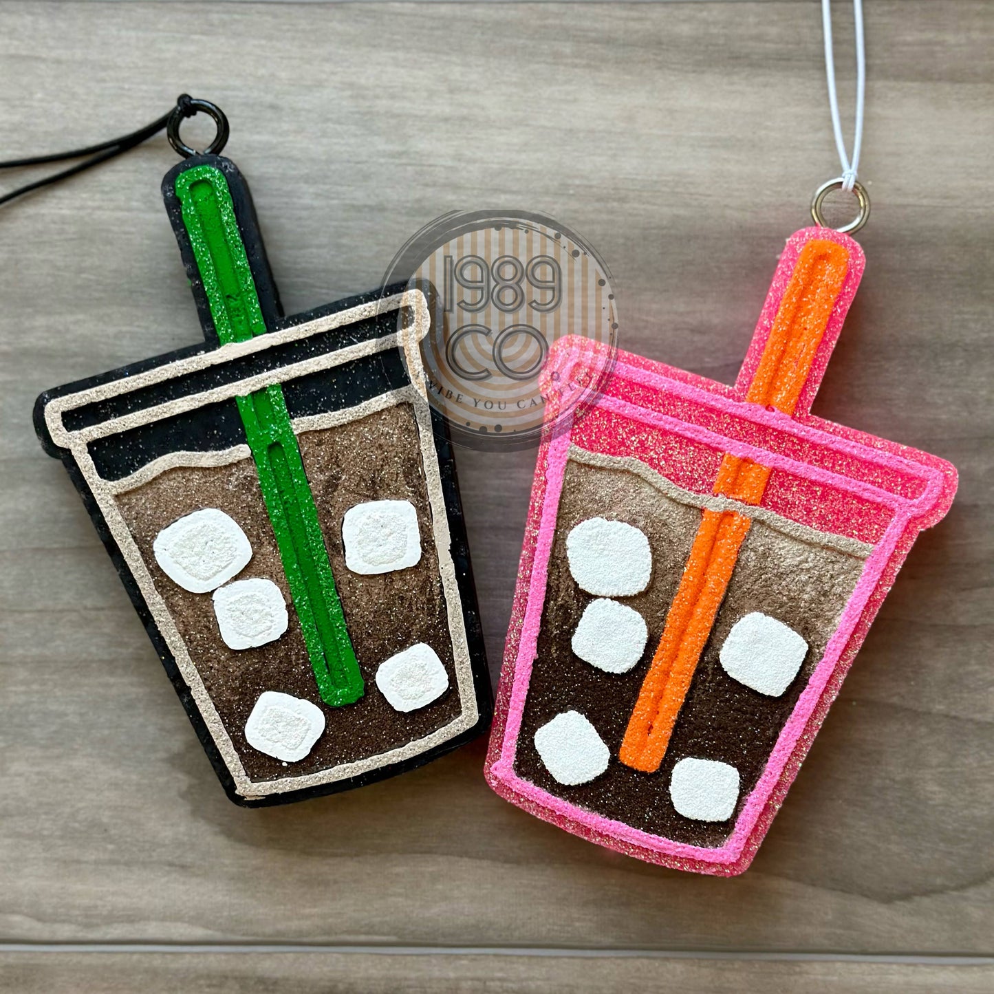 Ice Coffee Car Freshie: Pink / Baja Cactus Blossom