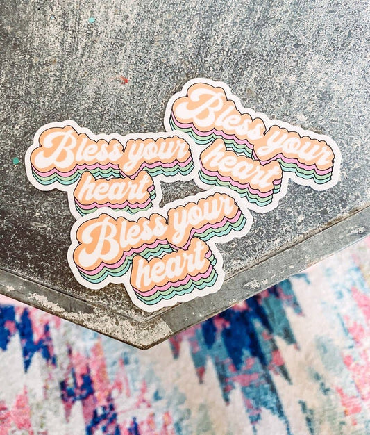 Retro Bless Your Heart - Sticker