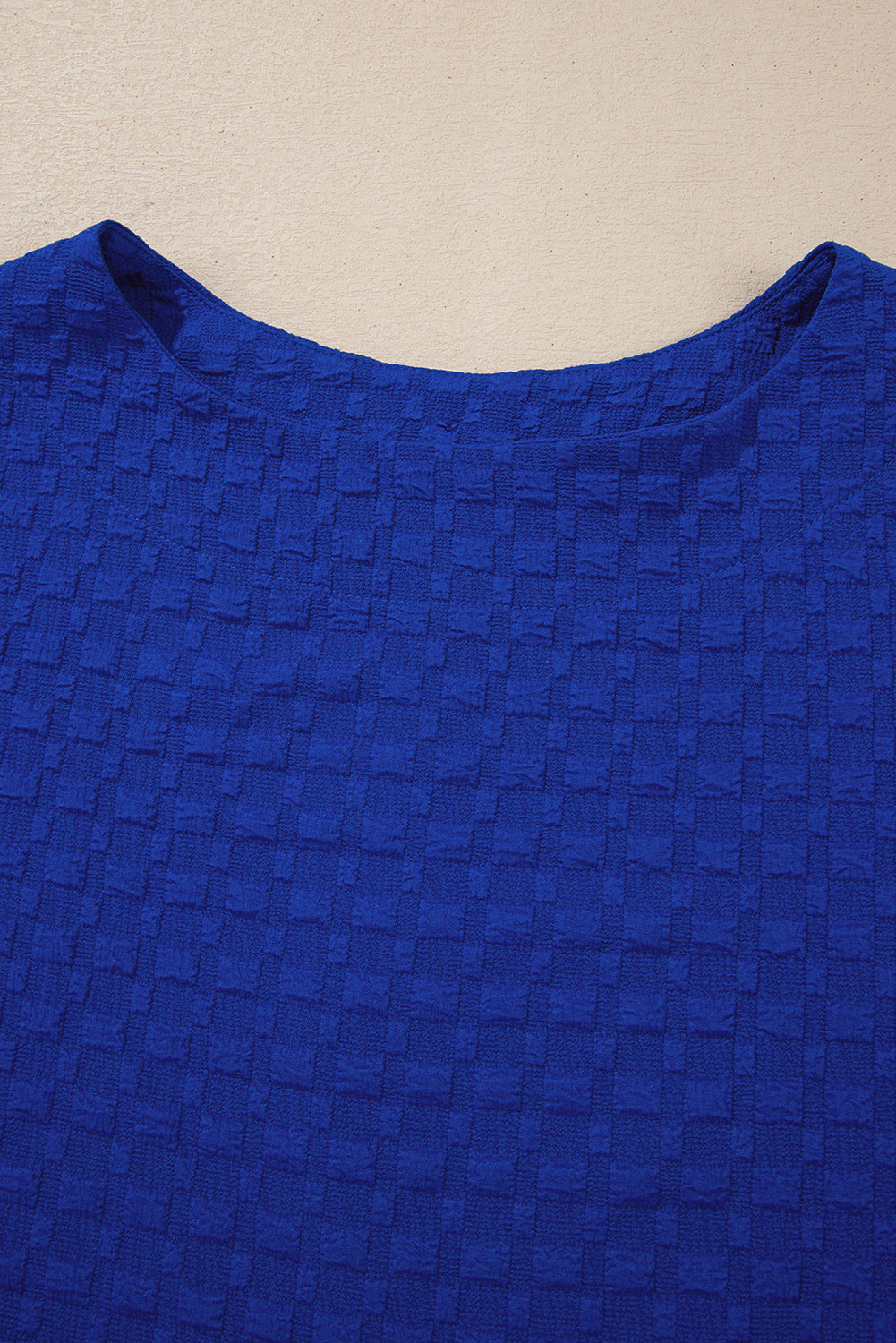 Blue Textured Button Top Set LT