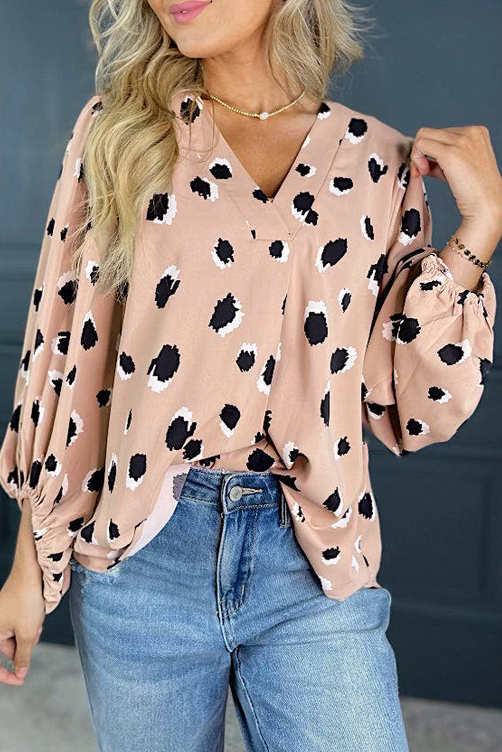 Khaki Leopard Blouse LT