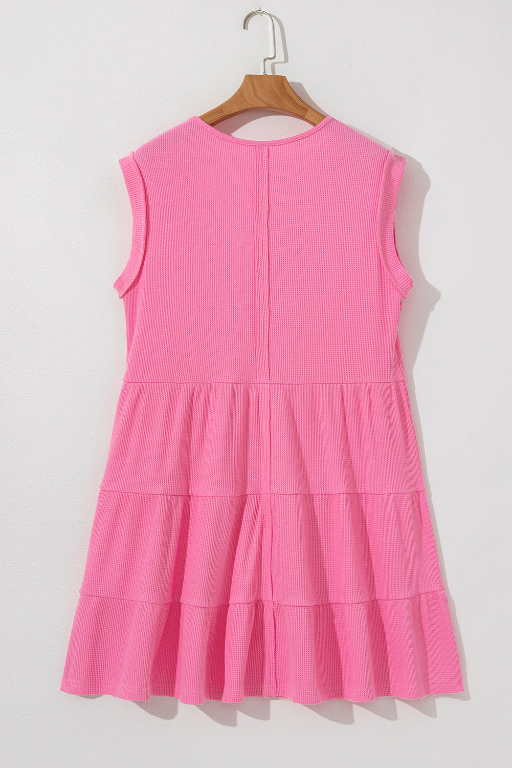 Pink Waffle Knit Sleeveless Dress LT