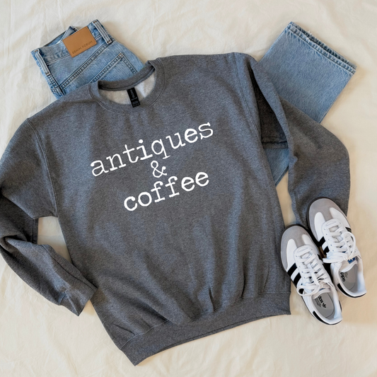Antiques & Coffee | Sweatshirt | Vintage Lover Gift
