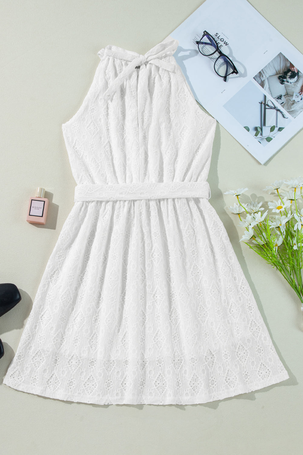 White Lace Mini Dress LT