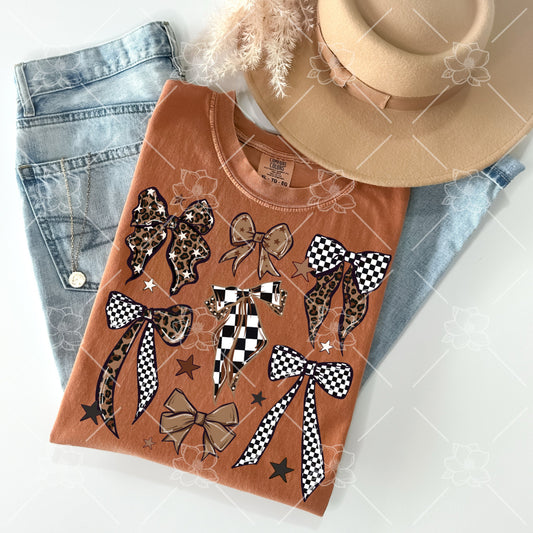 Checker Leopard Bow Collage - Multiple Styles