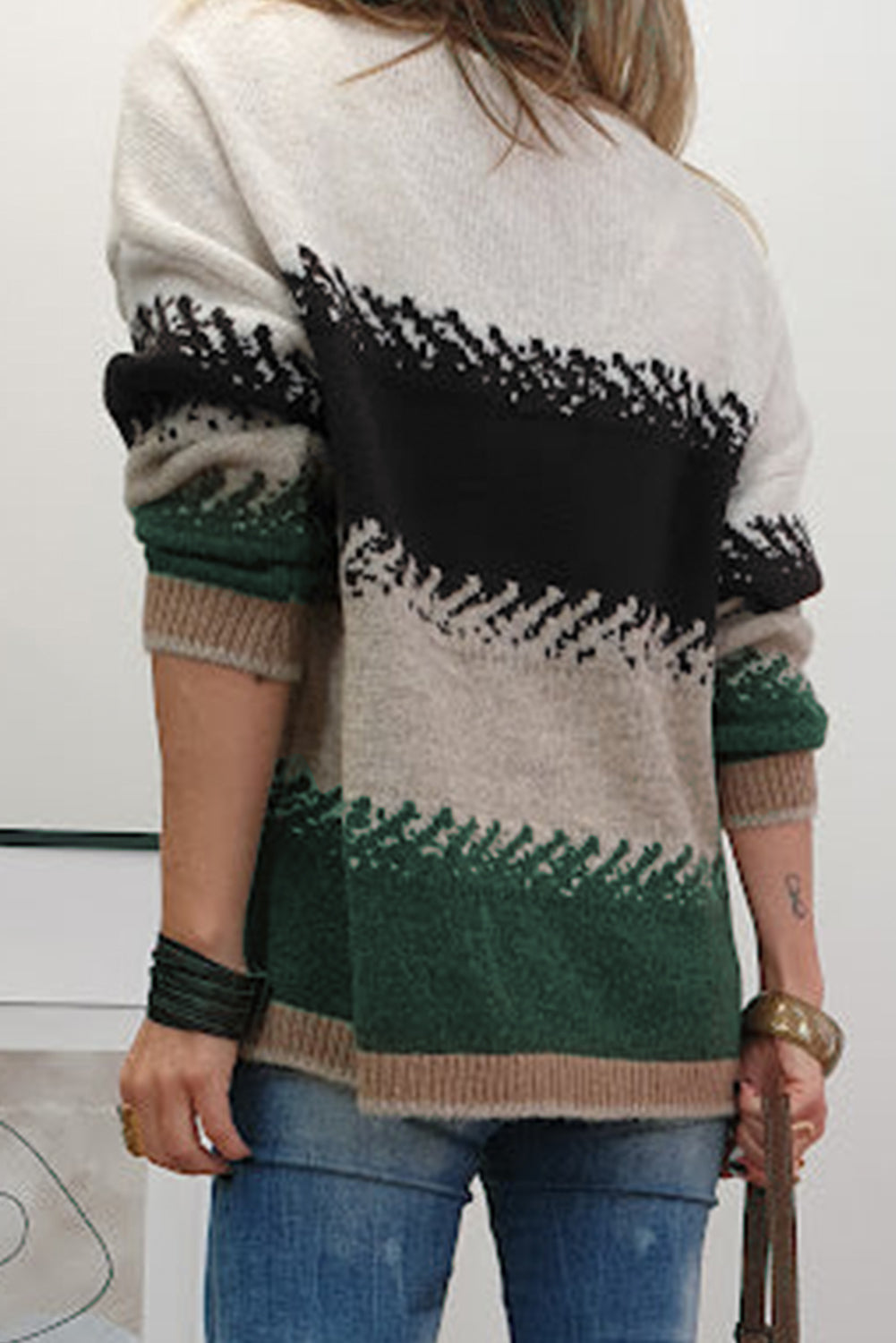 Black Colorblock Sweater LT