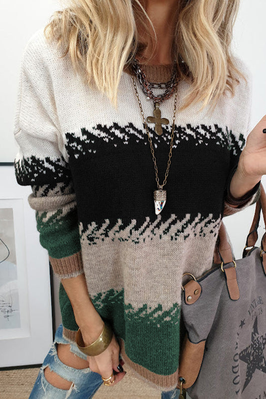 Black Colorblock Sweater LT