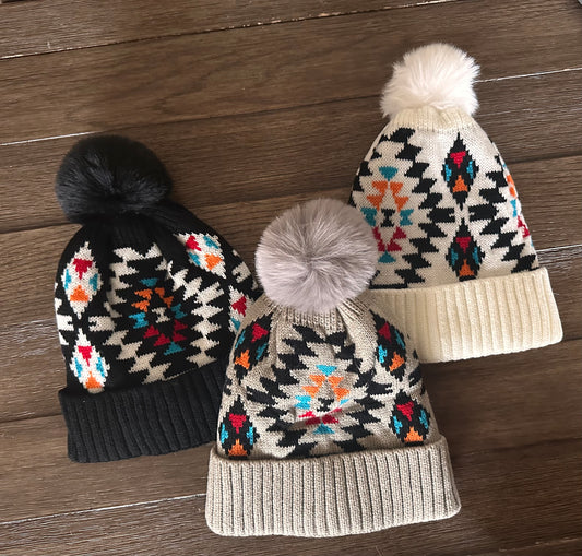 Aztec Fleece Beanies