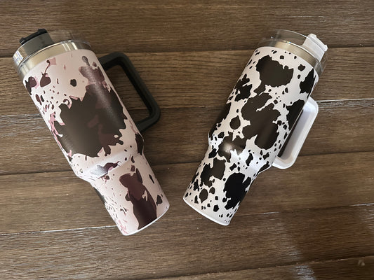 40 oz Cow Print Tumbler