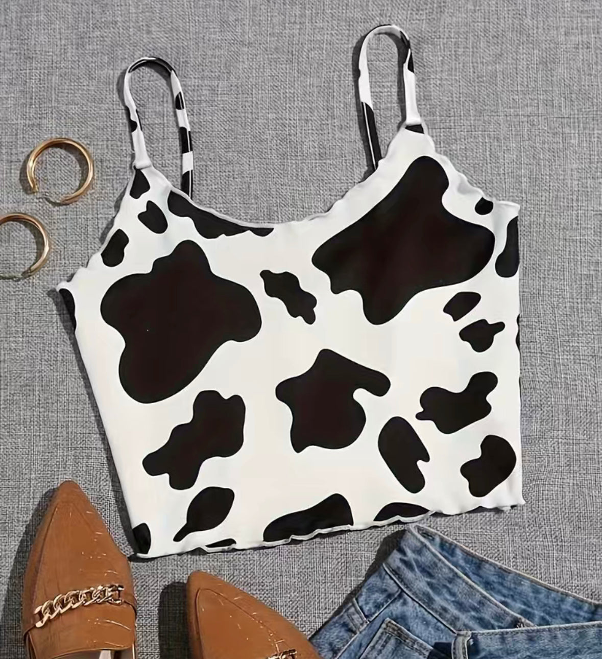 Cowprint Crop Top