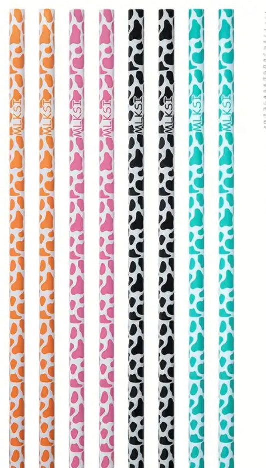 Cow Print Reusable Plastic Straw