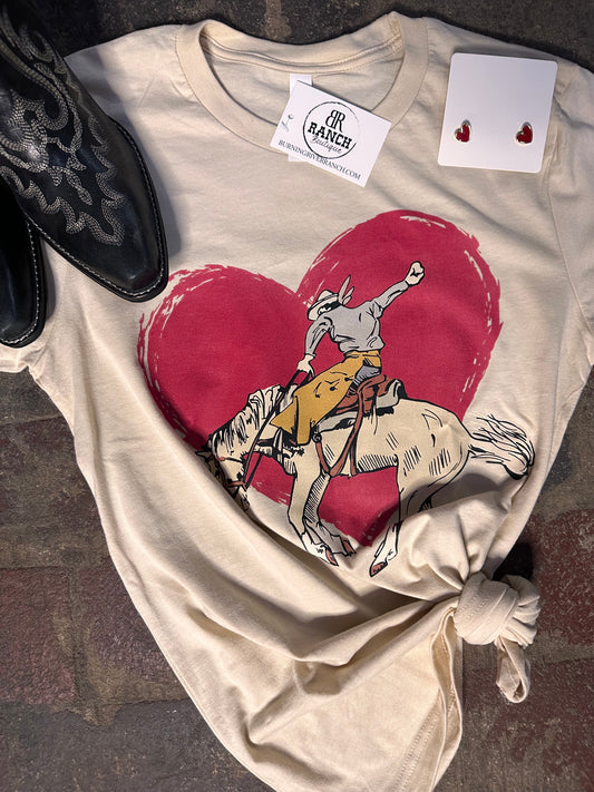 Buckin Heart Tee