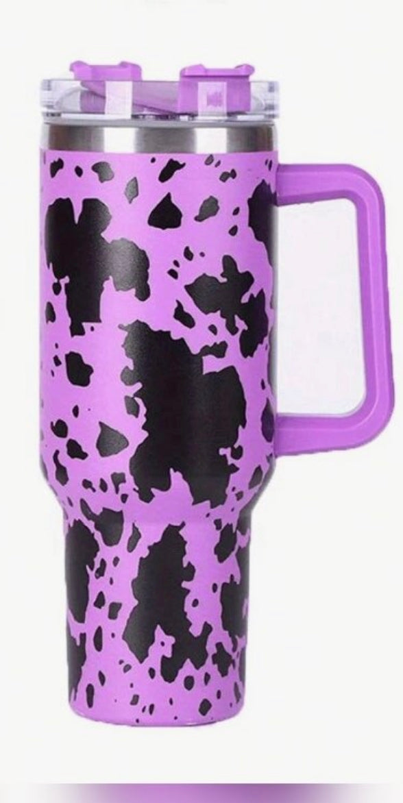 40 oz Cow Print Tumbler