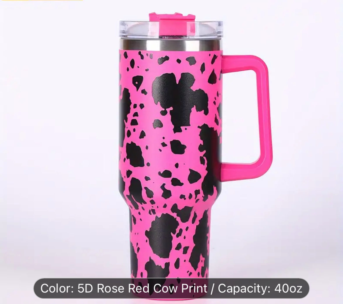 40 oz Cow Print Tumbler