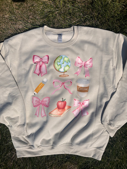 Teacher Bow Tee/Sweatshirt