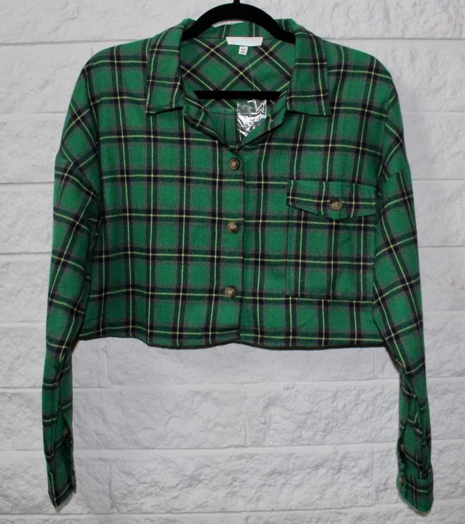 Adrienne Green Cropped Flannel