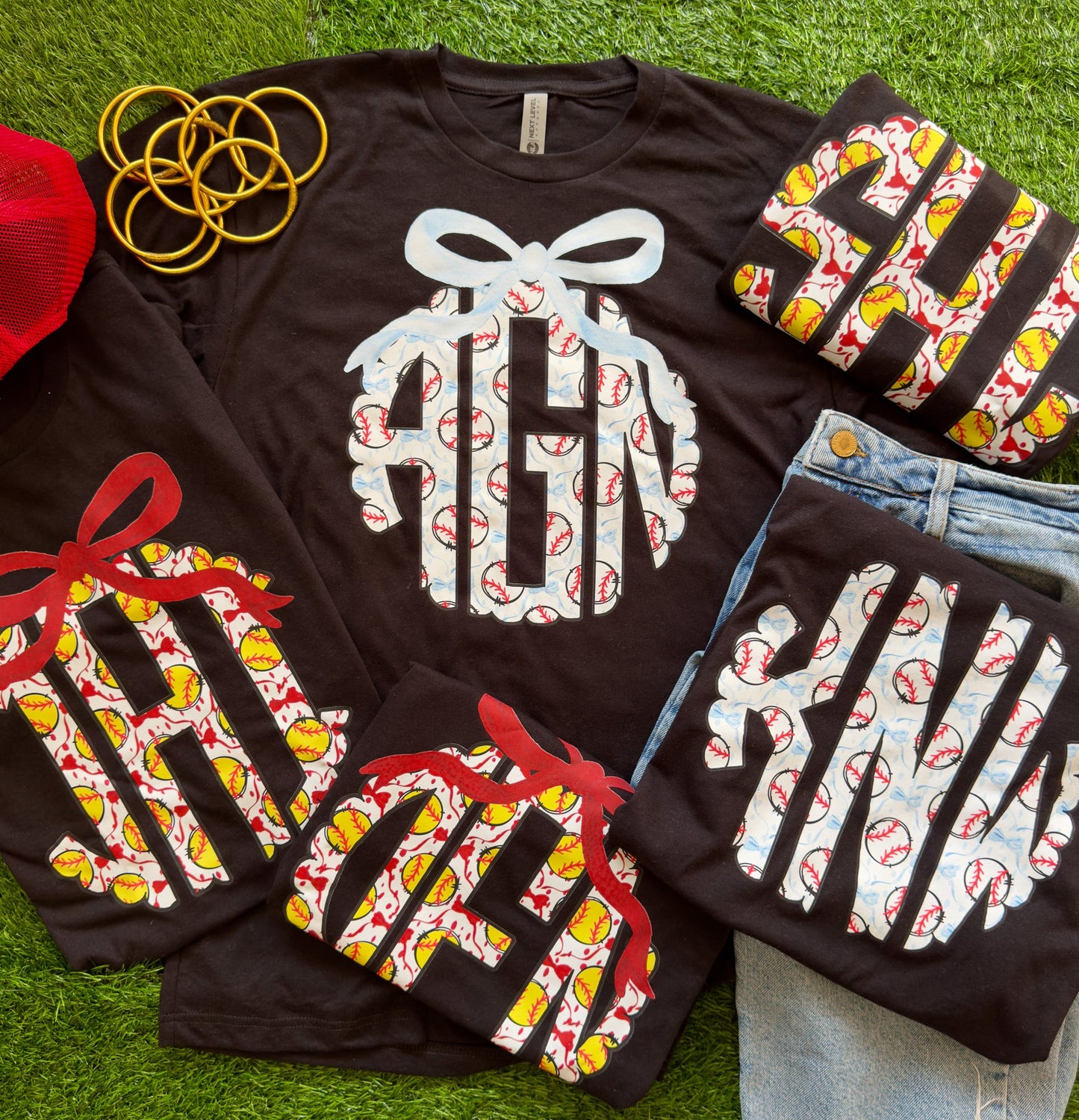 Custom Softball Monogram Tee Youth