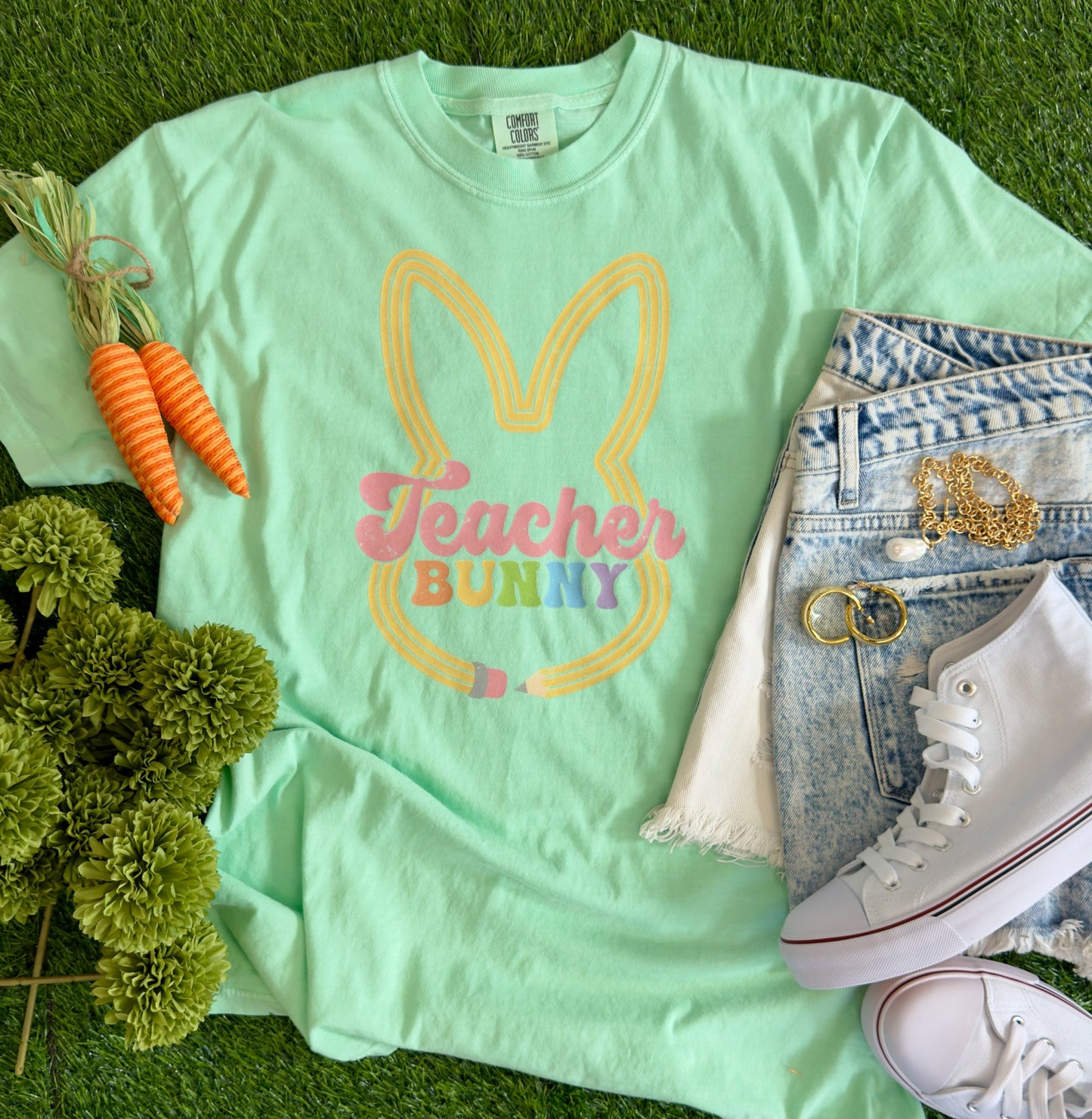 Teacher Bunny Easter Graphic Tee