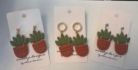 Succulent Dangle Earrings