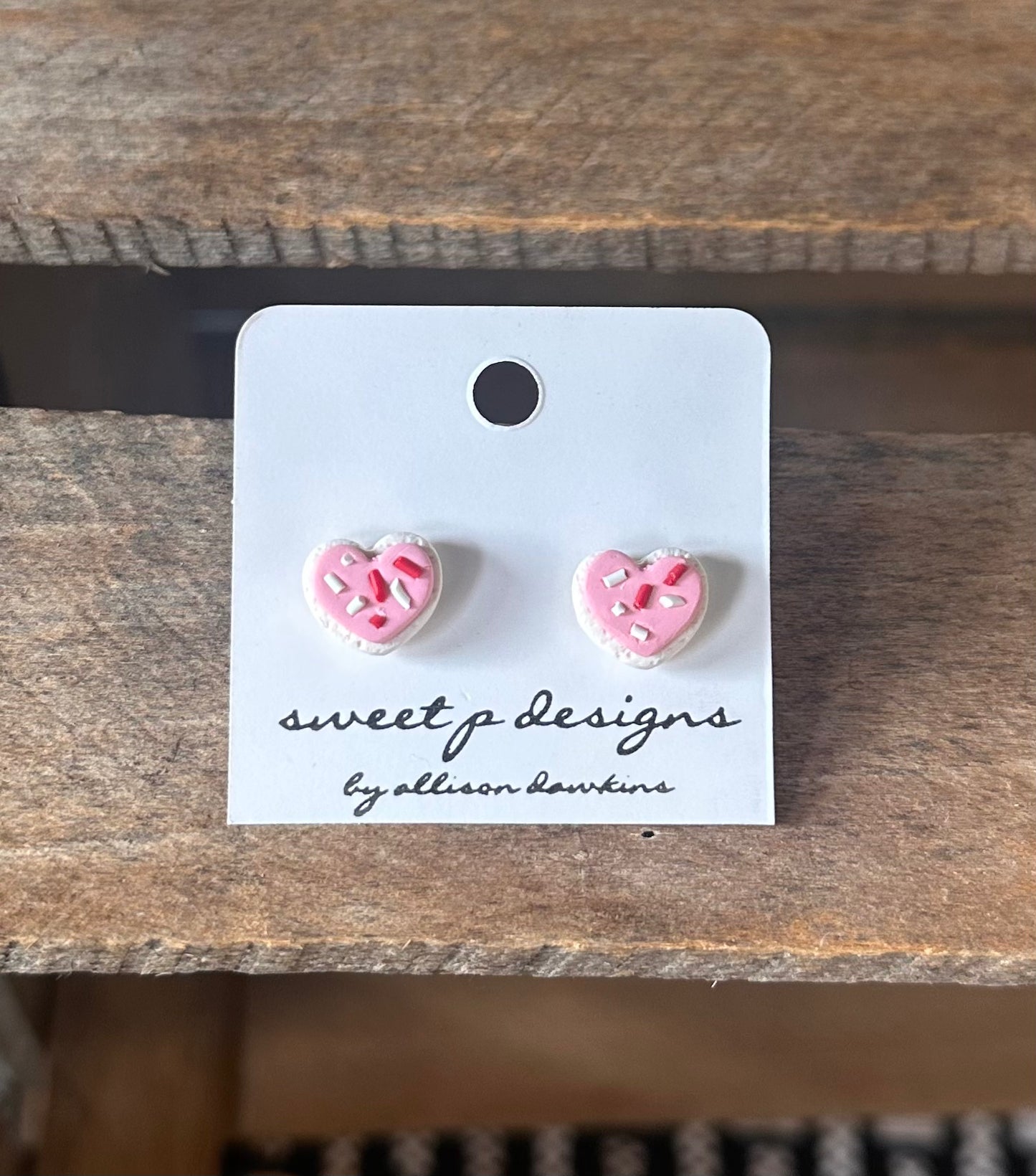 Pink Cookie Stud Earrings