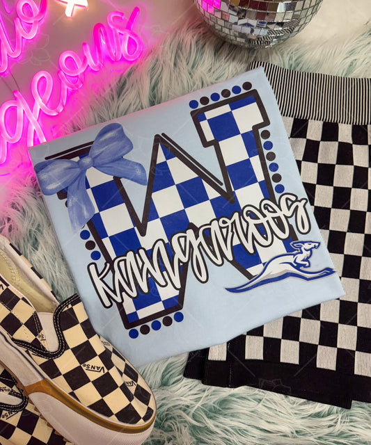 Custom Checkered Mascot Tee - Youth