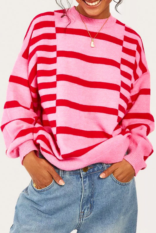 Pink and Red Striped Sweater LT