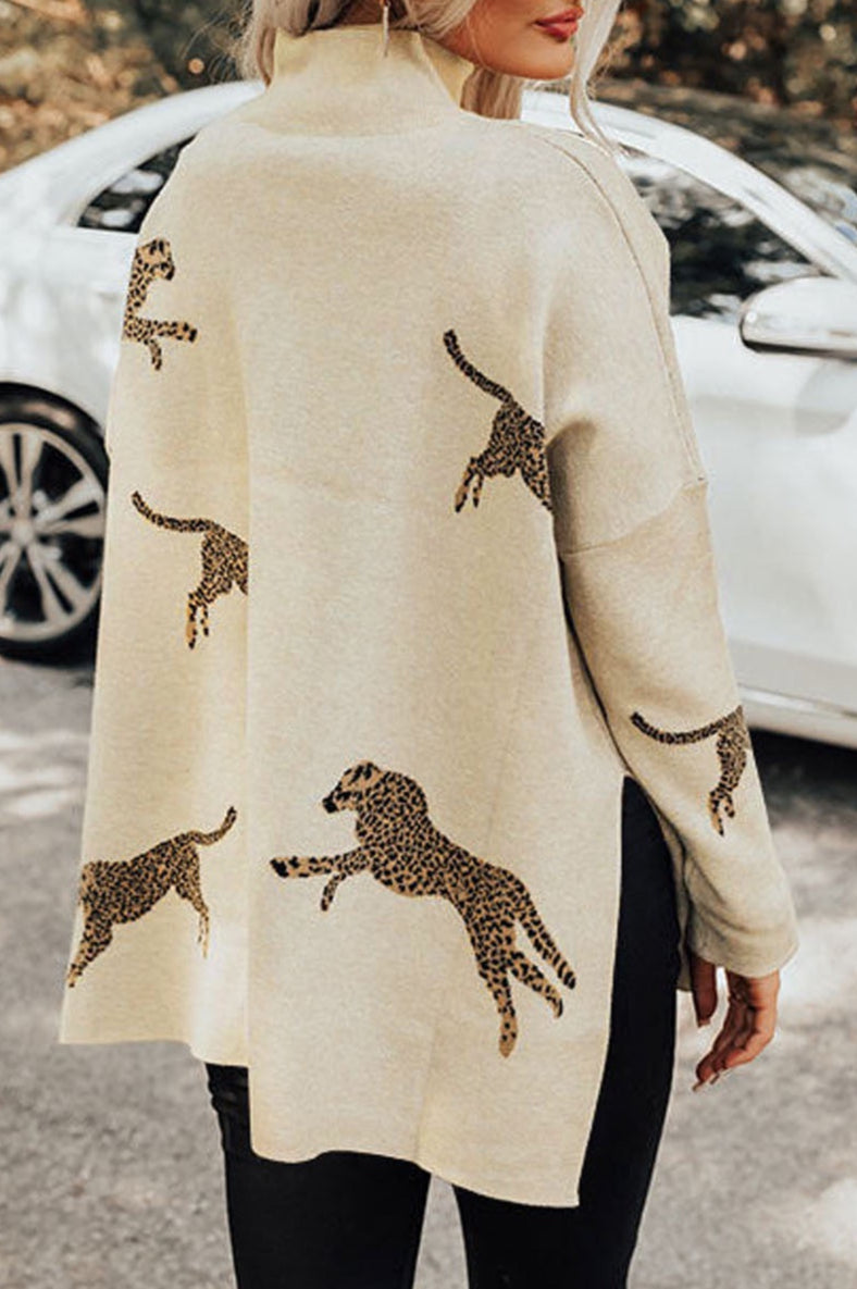 Cheetah High Neck Sweater LT