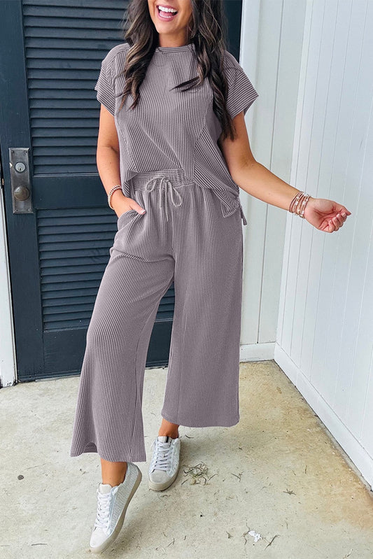 Grey Corded Pants Set LT