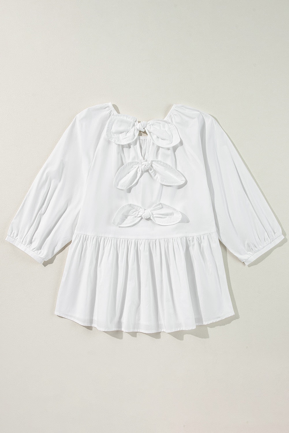 White Bowknot Blouse January.