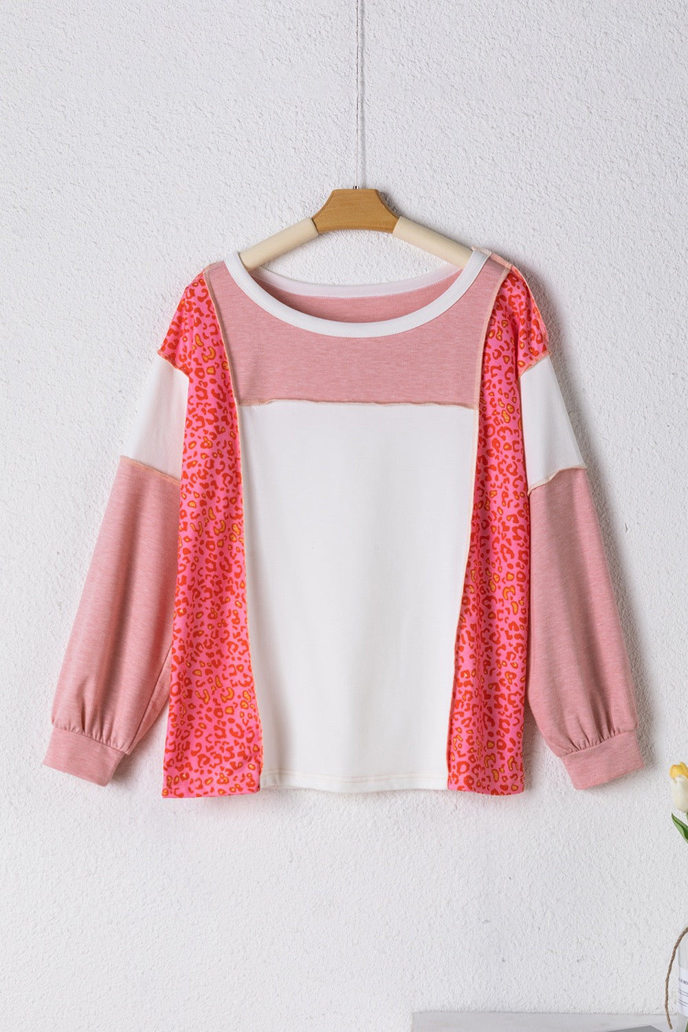 Pink Colorblock Leopard Top January.