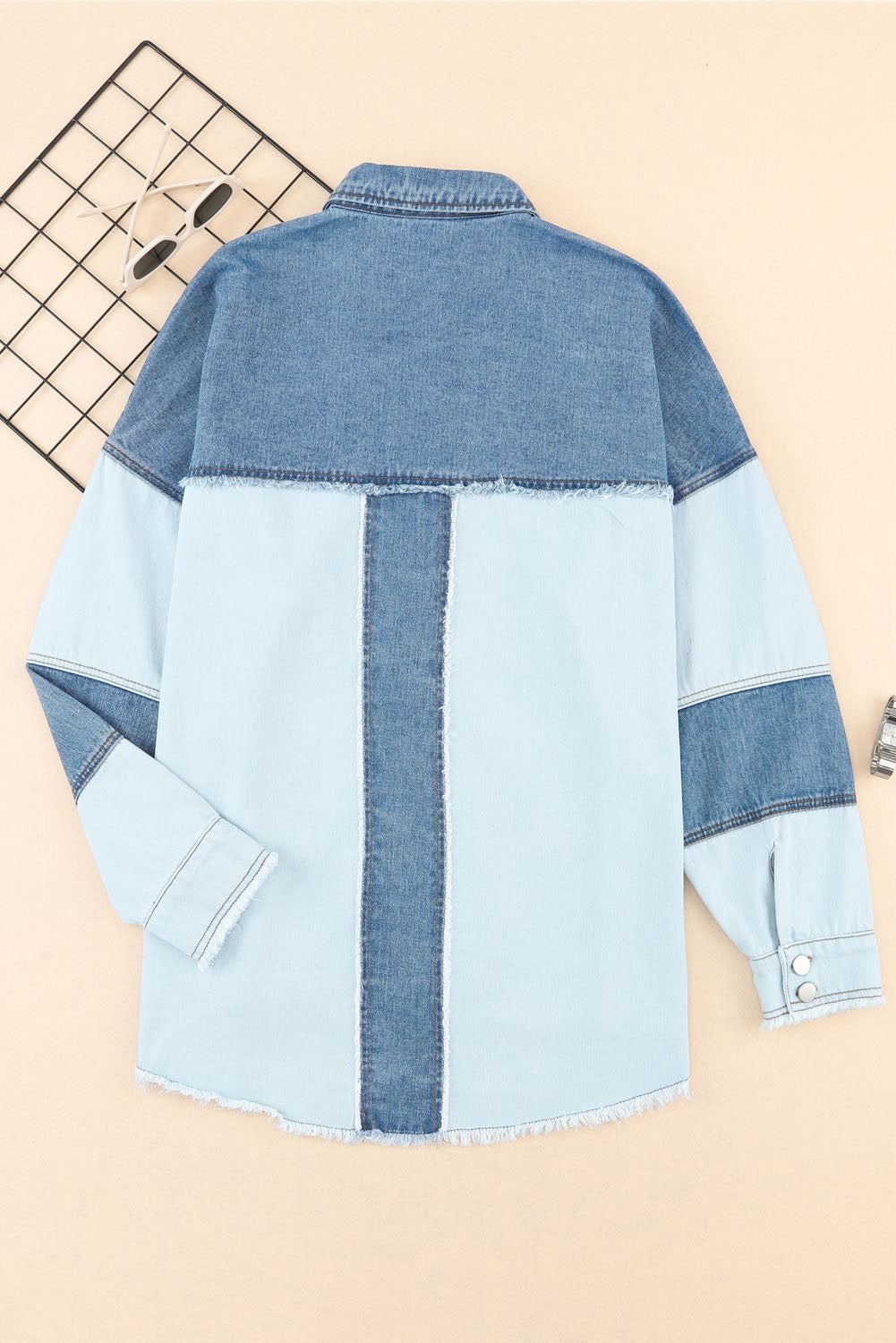 Frayed Patchwork Denim Jacket January.